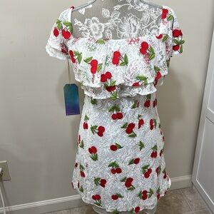 Show me your mumu Rita ruffle cherry mini dress NWT Size S